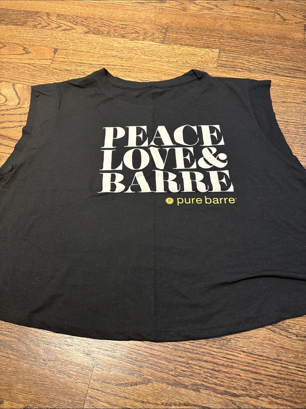 Peace love & barre Pure barre cropped tank